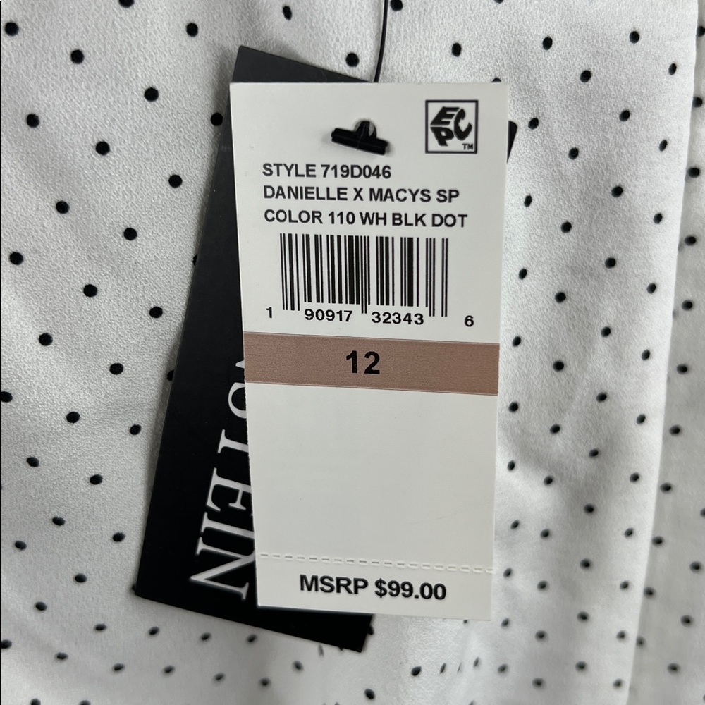 Danielle Bernstein Polka Dot Puff Sleeves Slip Dress Size 12 NWT - Picture 3 of 11